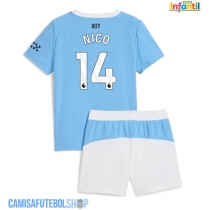 Camisa de time de futebol Manchester City Nico Gonzalez #14 Replicas 1º Equipamento Infantil 2025-26 Manga Curta (+ Calças curtas)